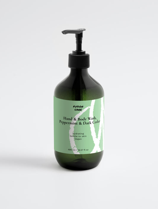 Hand & Body Wash, Peppermint & Dark Cedar 490ml